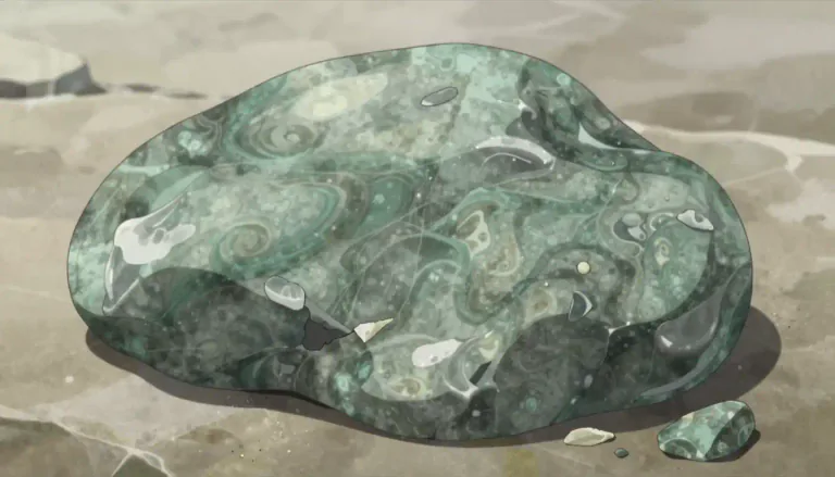 Visual representation of "steatite" - Steatite is a soft, greenish or grayish metamorphic rock that consists of talc.