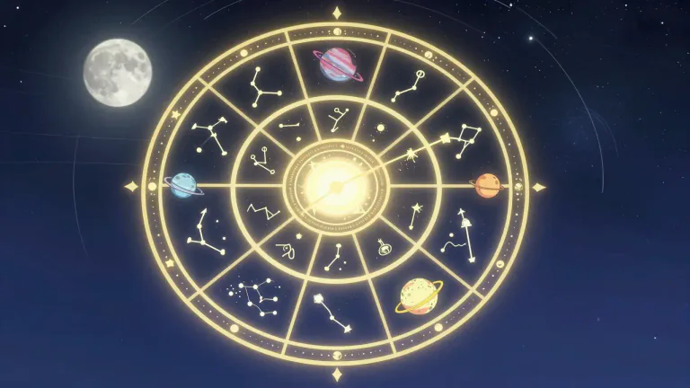Visual representation of "zodiac" - A diagram used in astrology that represents the positions of the planets and stars in the sky.