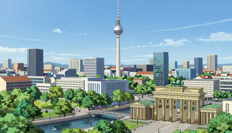 Visual representation of "berlin" - Berlin is the capital city of Germany, located in the northeastern part of the country.