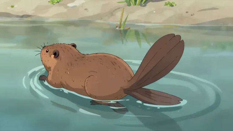 Visual representation of "beavertail" - The flat, wide tail of a beaver, used for swimming and communication.