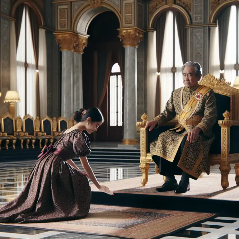 Visual representation of "courtesy" - A curtsy, a respectful bow made by women and girls