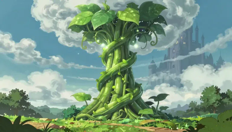 Visual representation of "beanstalk" - A central element in the story of Jack and the Beanstalk, representing adventure and fantasy.