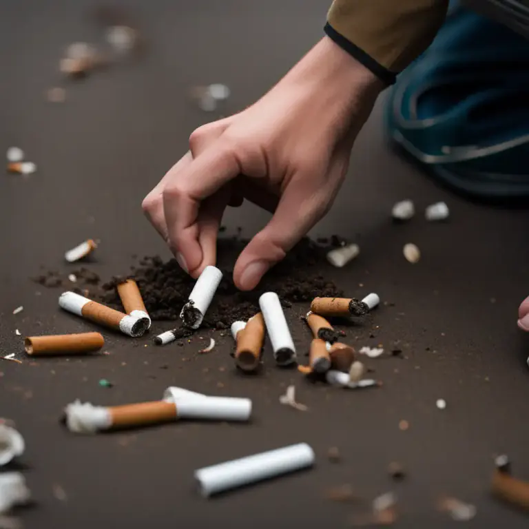 Visual representation of "butt" - The thick end of something, like a cigarette or rifle.