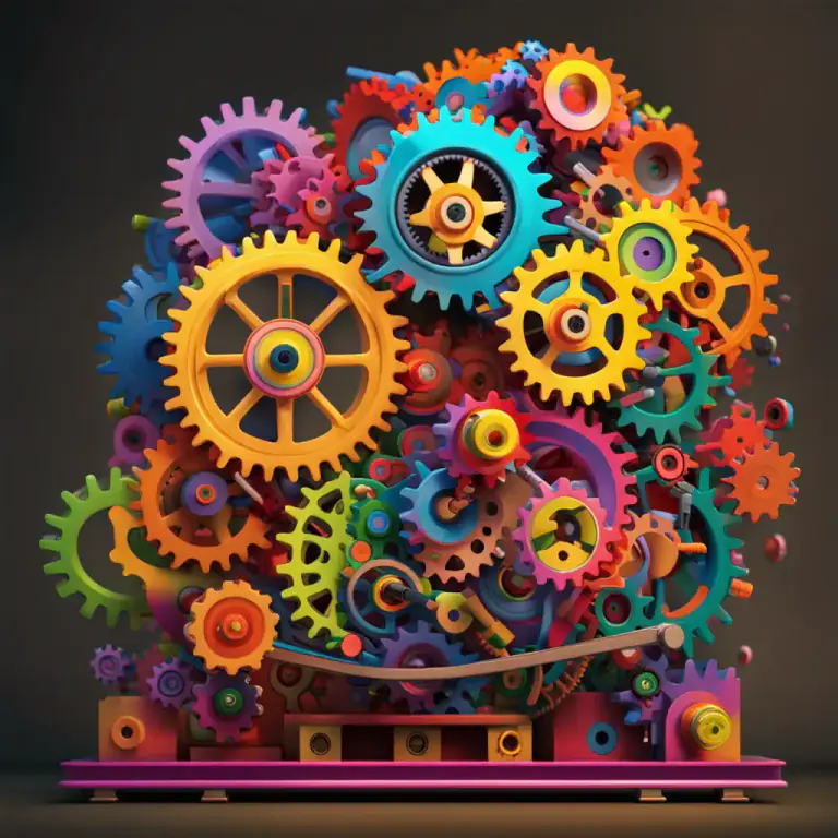 Visual representation of "in chorus" - When different components in a system work together to produce a result.