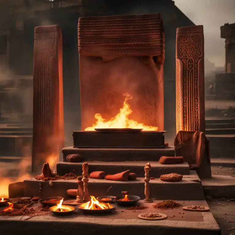 Visual representation of "holocaust" - In earlier uses, it described a sacrifice consumed by fire. This meaning is now considered archaic.