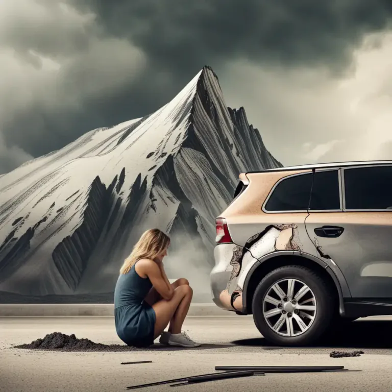 Visual representation of "make a mountain out of a molehill" - To make a small, unimportant problem seem much larger and serious than it really is.