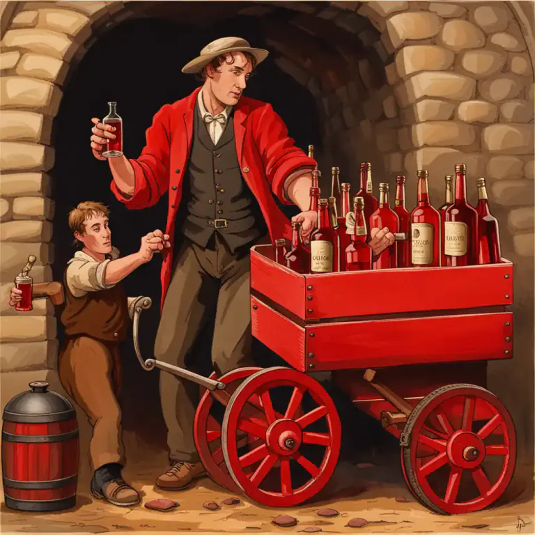 Visual representation of "be/go on the wagon" - To choose to stop drinking alcohol, especially when you used to drink a lot.