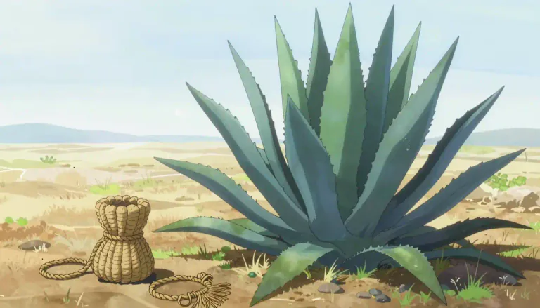 Visual representation of "maguey" - A type of agave plant used primarily in making alcoholic beverages, ropes, and traditional crafts.