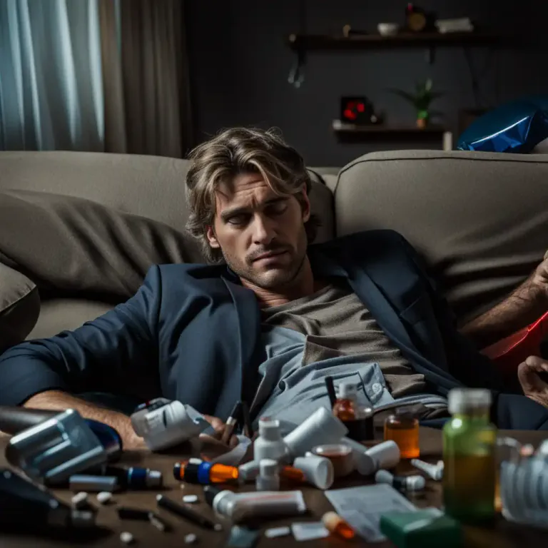 Visual representation of "on the nod" - Under the influence of drugs, especially narcotics