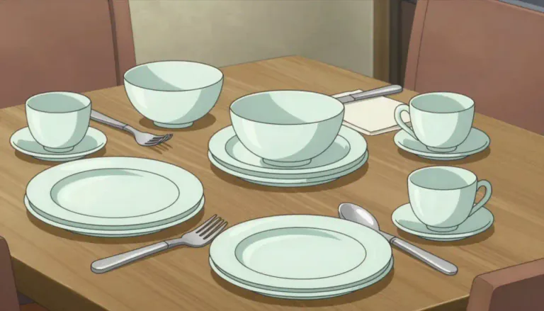 Visual representation of "dinnerware" - Dinnerware refers to the plates, bowls, cups, and utensils used for serving and eating meals.
