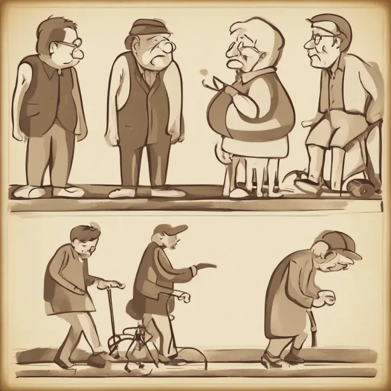Visual representation of "be getting on" - To age or become older