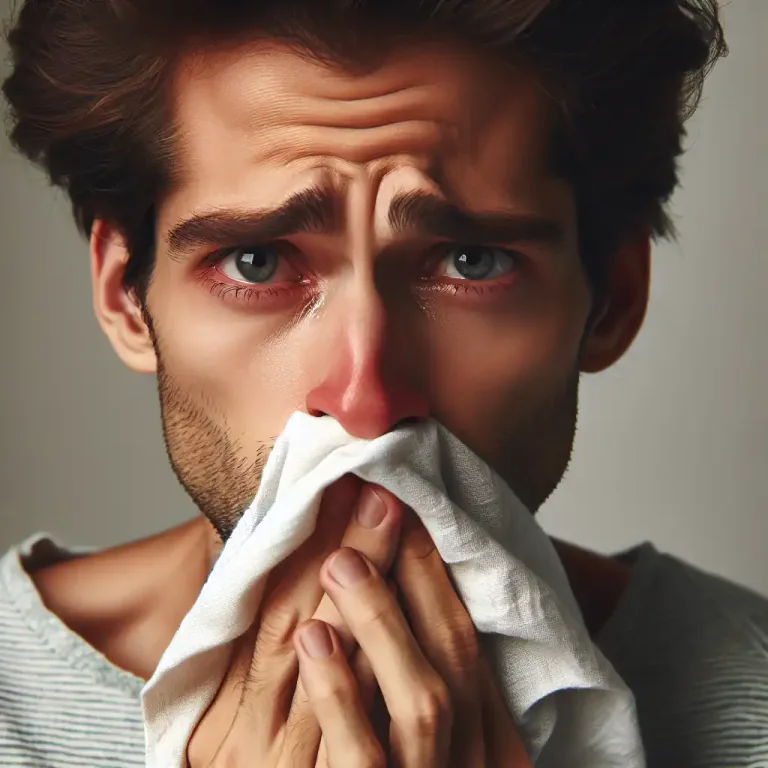 Visual representation of "congested" - having too much mucus and fluid in the nose or chest because of illness