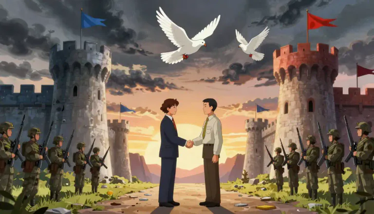 Visual representation of "detente" - Relaxation in political tension between countries