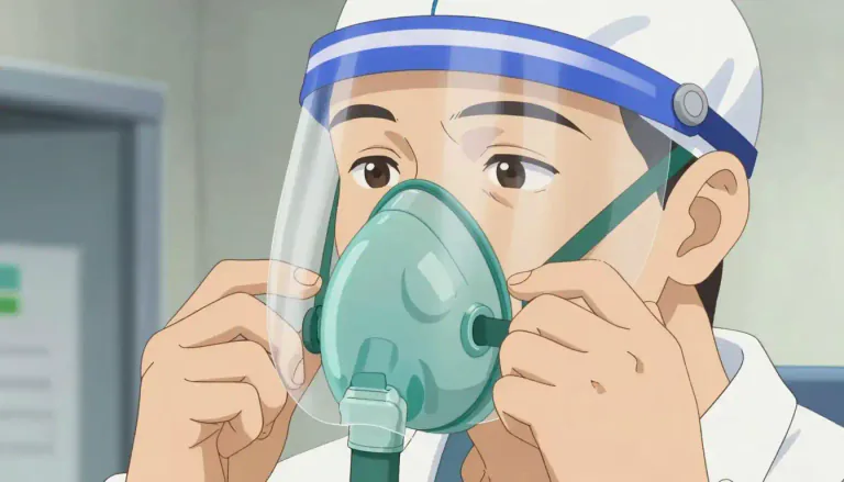 Visual representation of "facepiece" - The part of a mask which covers the face, especially that of a respirator or protective equipment.