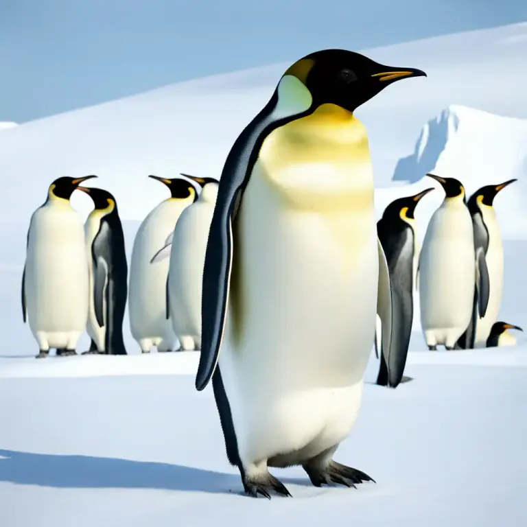 Visual representation of "emperor" - A kind of penguin that is the largest of its kind.