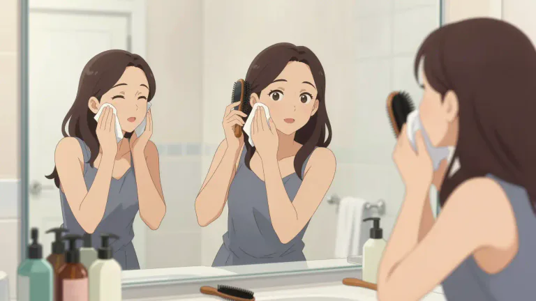 Visual representation of "toilette" - The act of washing and grooming oneself, especially as part of a beauty or hygiene routine.