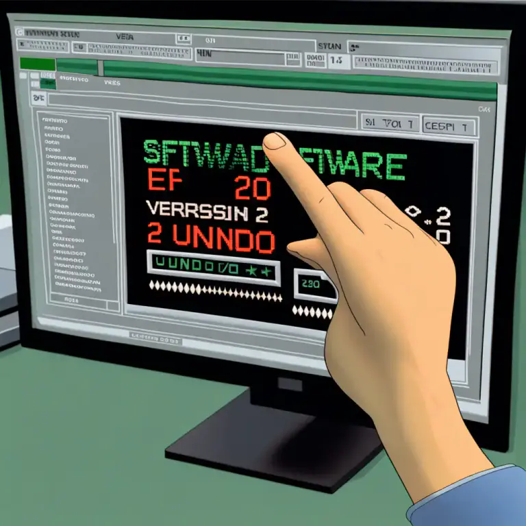 Visual representation of "roll back" - To undo a change in a software system
