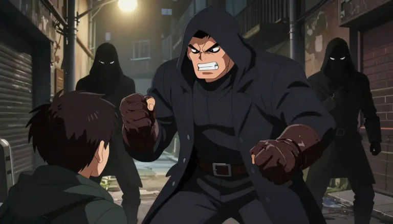 Visual representation of "goon" - A bully or a thug, usually hired to intimidate or harm someone