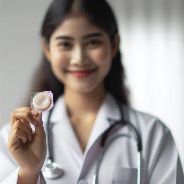 Visual representation of "diaphragm" - A contraceptive device made of rubber that is fitted inside a woman's body to stop sperm from meeting an egg.