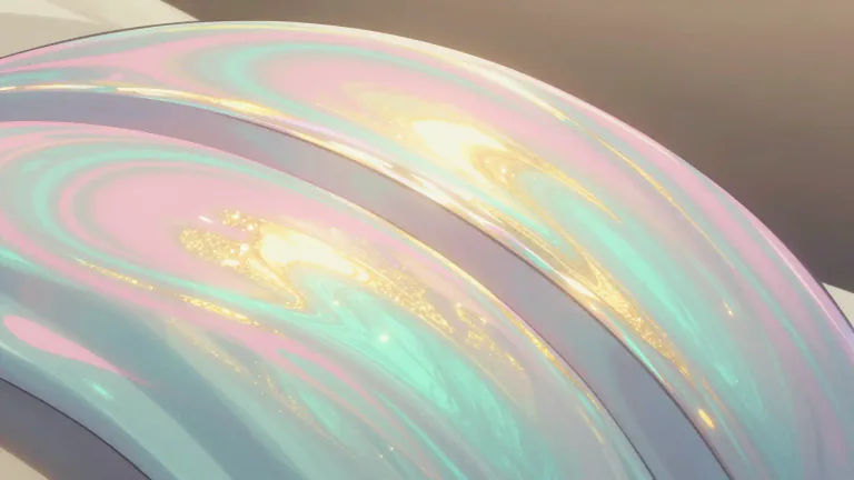 Visual representation of "pearlescent" - Having a lustrous and iridescent quality resembling that of a pearl.