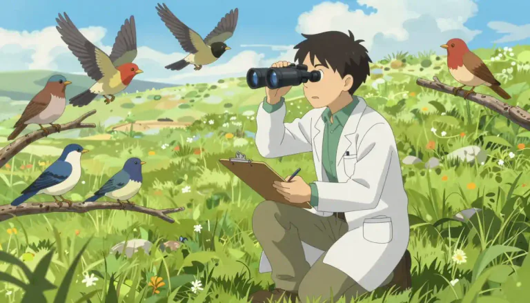 Visual representation of "ornithologist" - A person who studies birds