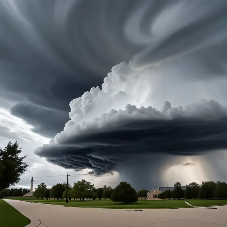 Visual representation of "nimbus" - A type of cloud that produces rain.