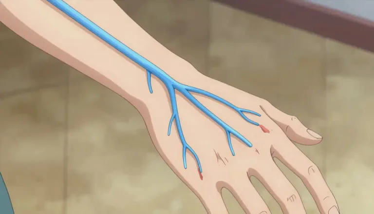 Visual representation of "venous" - relating to or involving the veins