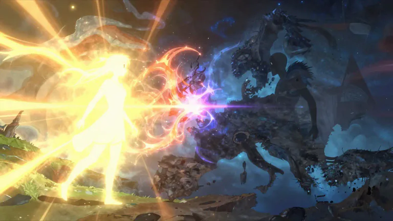 Visual representation of "manichaean" - Relating to the Manichean sect or its doctrine, where the universe is seen as a struggle between good and evil.