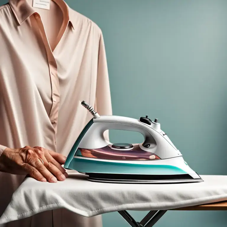 Visual representation of "iron" - A tool that makes cloth smooth by heating and pressure