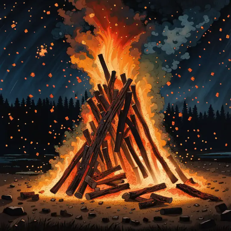 Visual representation of "spark" - A tiny bright piece of a burning material