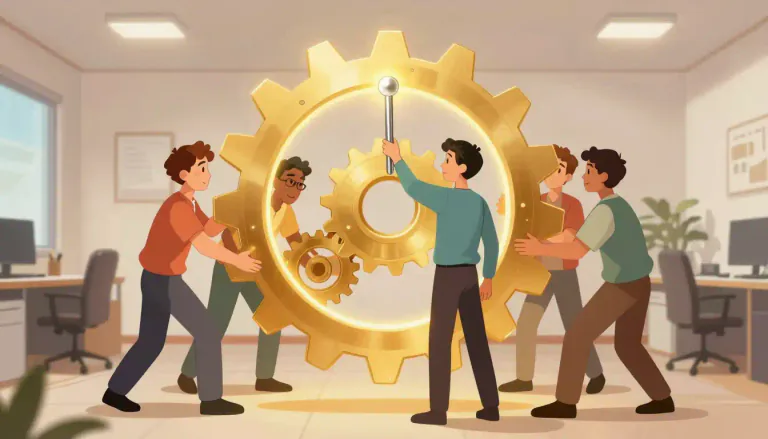 Visual representation of "linchpin" - A person or thing that is crucial to the success or function of something.