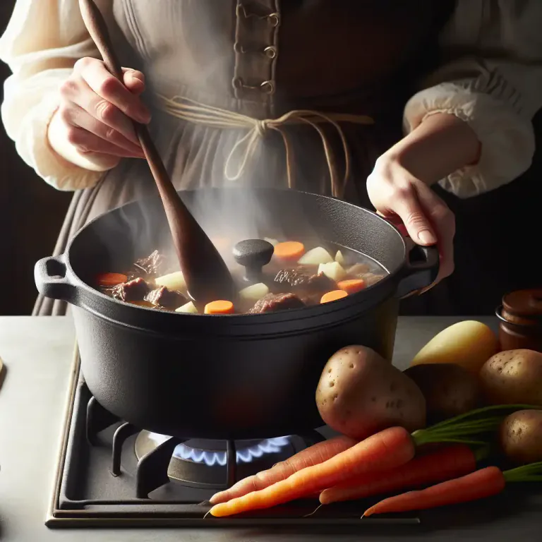 Visual representation of "dutch" - A heavy pot with a lid, used for slow cooking