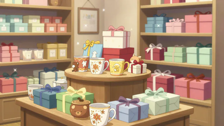 Visual representation of "giftware" - Items that are manufactured and marketed specifically for the purpose of being given as gifts.