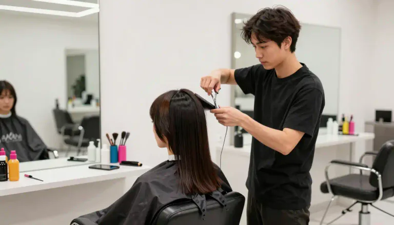 Visual representation of "hairdressing" - The activity or occupation of cutting and styling people's hair