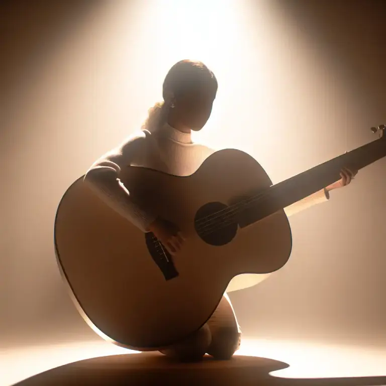Visual representation of "bass" - A kind of guitar that plays lower notes.