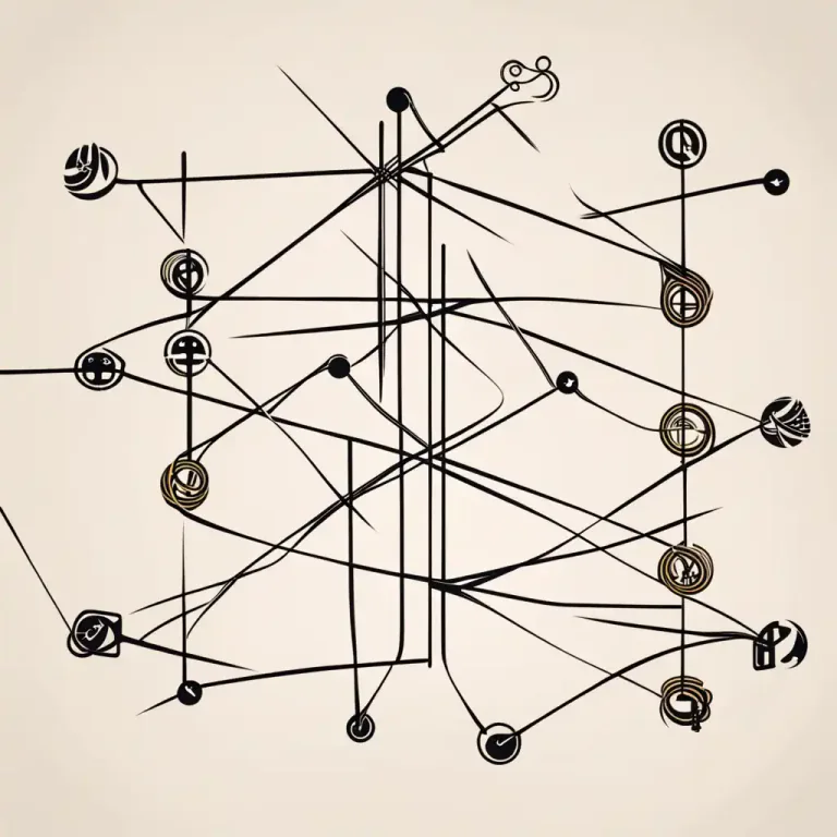 Visual representation of "thread" - A theme or characteristic running throughout a situation or piece of writing.