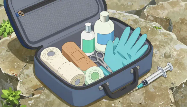 Visual representation of "medkit" - A medkit is a pack that contains medical supplies for treating injuries and medical emergencies.