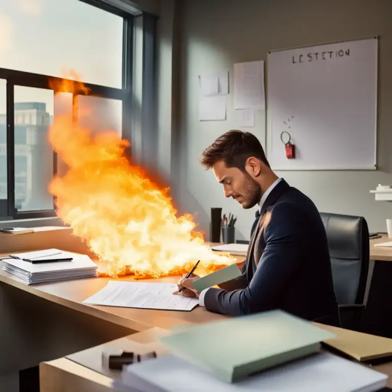 Visual representation of "burn your bridges" - To do something that makes it impossible to return to the previous situation.