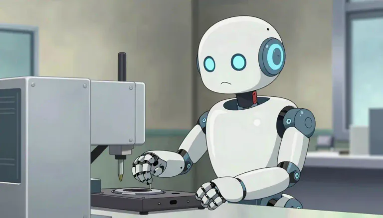 Visual representation of "robot" - A machine that can be programmed to do tasks without help from a person.