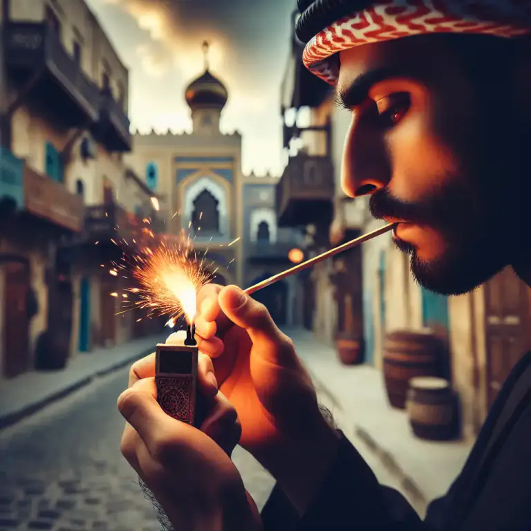 Visual representation of "lucifer" - a match made by dipping a stick into sulfur or phosphorus