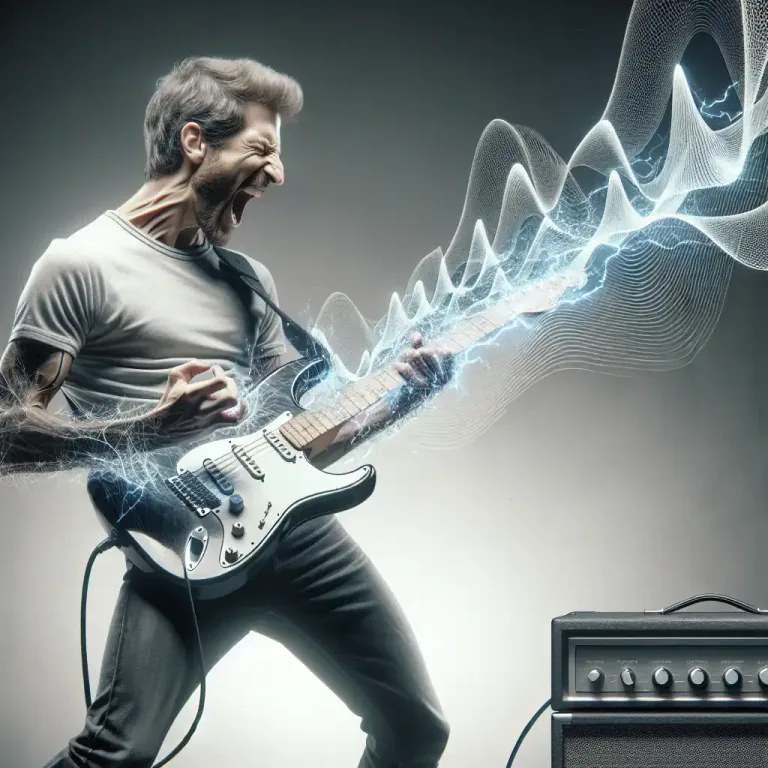 Visual representation of "fuzz" - A distorted sound from an electric musical instrument, typically a guitar