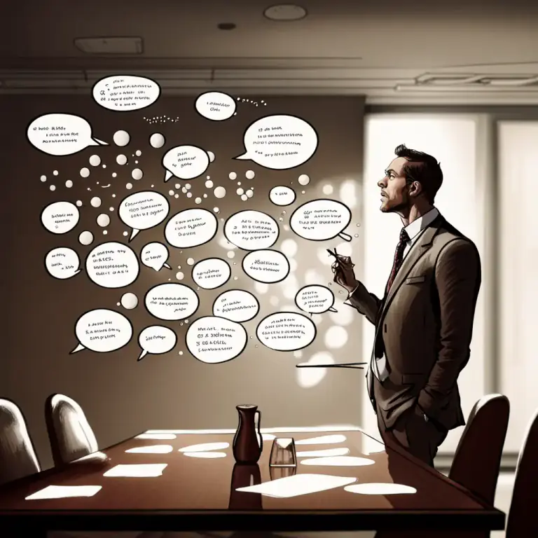Visual representation of "think out" - To express one's thoughts coherently and logically, usually verbally
