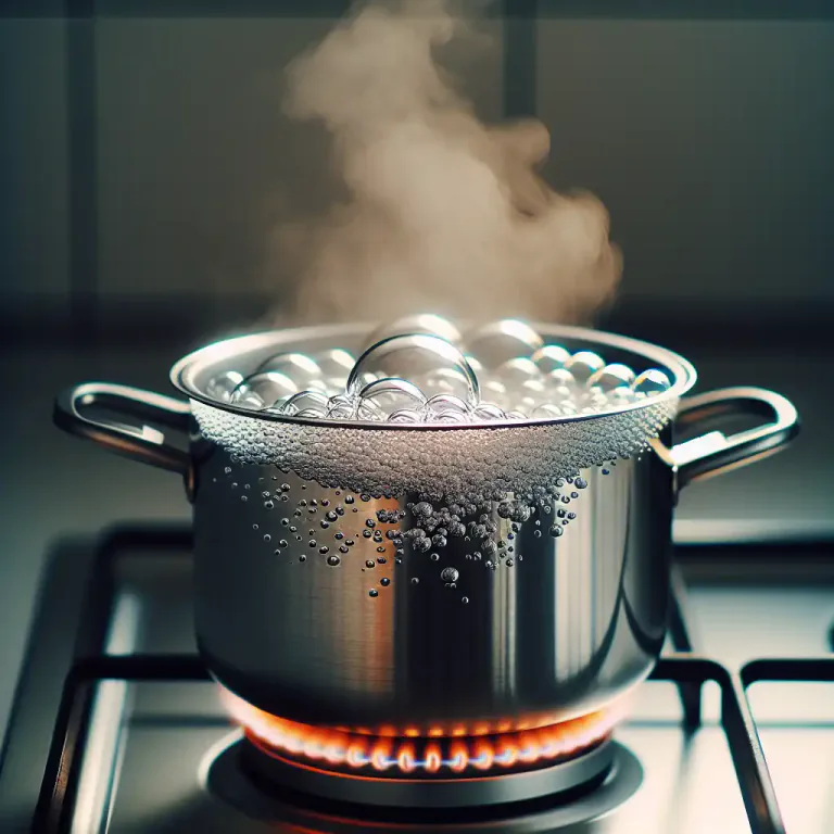 Visual representation of "boil up" - To heat a liquid until it starts to bubble and turn to steam.