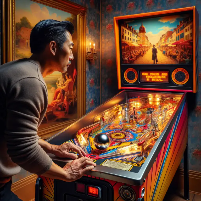 Visual representation of "flipper" - One of two devices on a pinball machine which the player operates to hit the ball to avoid losing a turn.