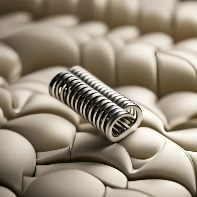 Visual representation of "spring" - A device that can be pressed, twisted, or stretched and return to its original shape.