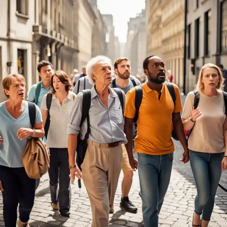 Visual representation of "walk somebody off their feet" - To make someone tired by making them walk a lot.