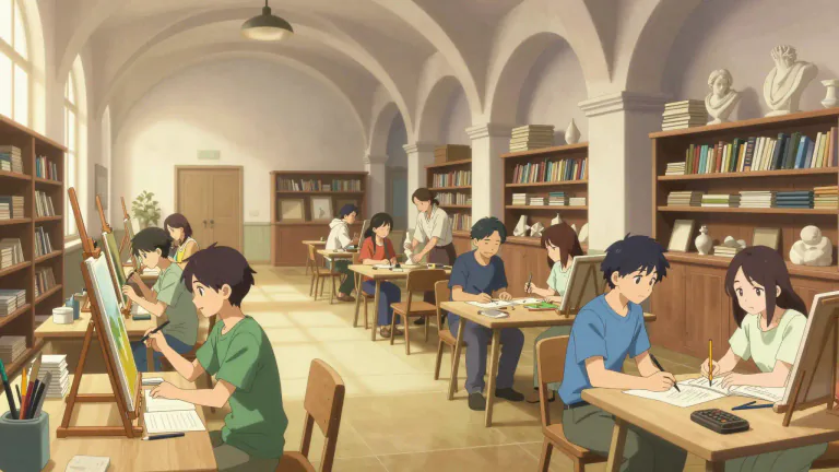 Visual representation of "academy" - A place where people can go to learn, especially one that provides higher education or specialized professional or vocational training.