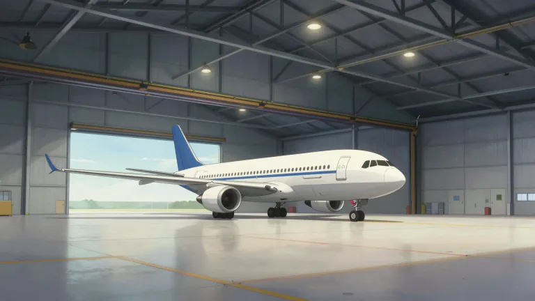 Visual representation of "hangar" - A large building where aircraft or spacecraft are kept