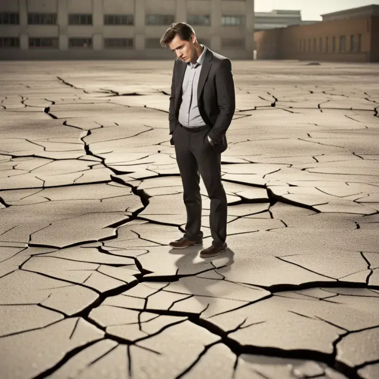 Visual representation of "under your feet" - Losing ground or becoming less successful or stable