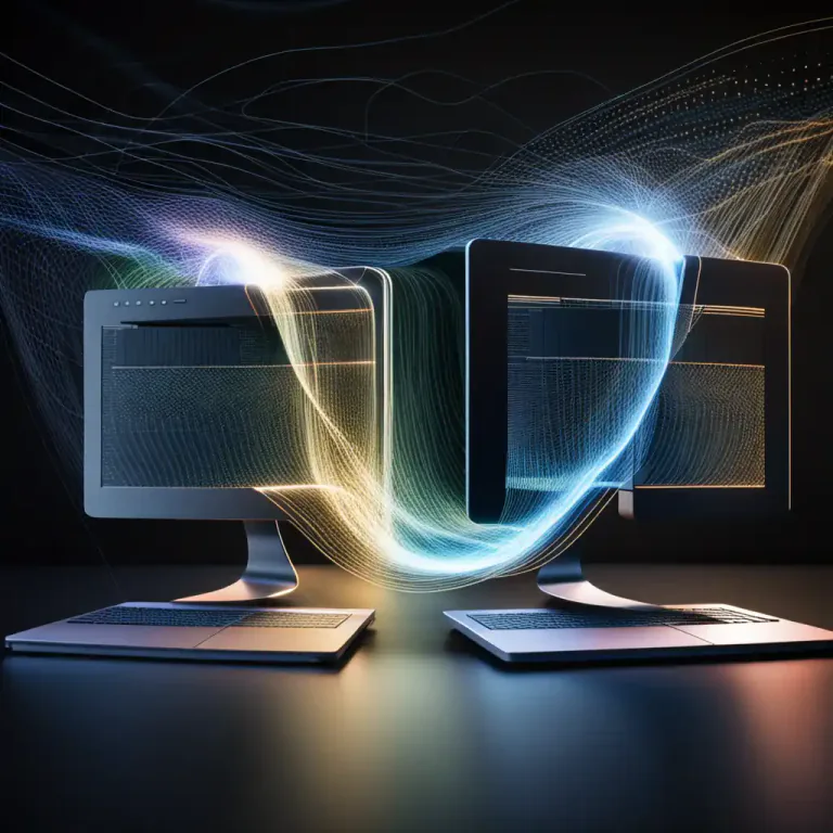 Visual representation of "interchange" - In computing, it's the process of sharing data or information between different systems